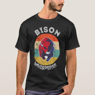 Bison-Flüsterer Büffel Rindvieh Vintage Retro Sonn T-Shirt