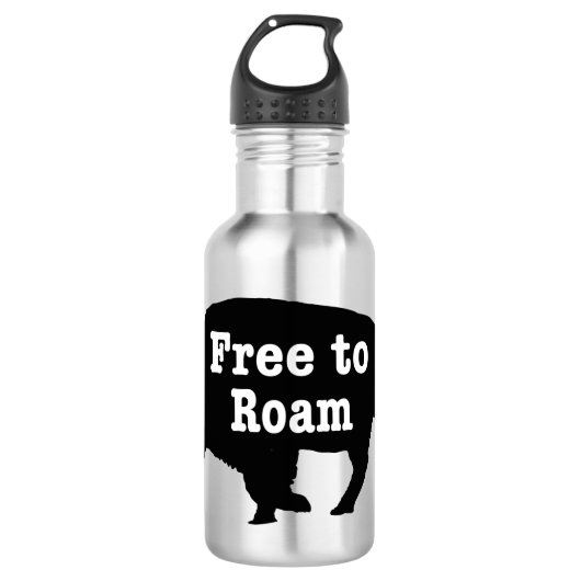 Bison free to roam edelstahlflasche (Vorderseite)