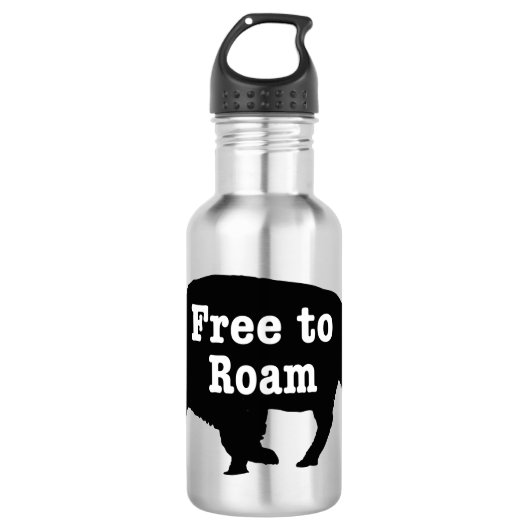 Bison free to roam edelstahlflasche (Vorderseite)