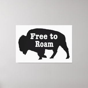 Bison free to roam leinwanddruck