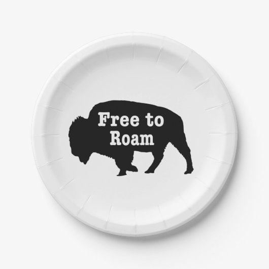 Bison free to roam pappteller (Vorderseite)