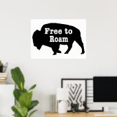 Bison free to roam poster (Heimbüro)