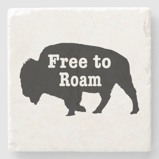Bison free to roam steinuntersetzer (Vorderseite)
