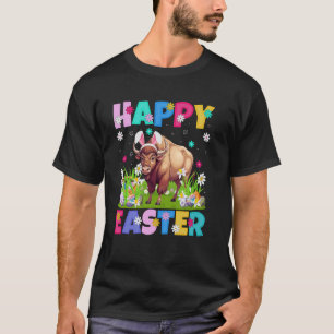 Bison Frohe Ostern Eierjagd Bunny Ohr Bison Ostern T-Shirt