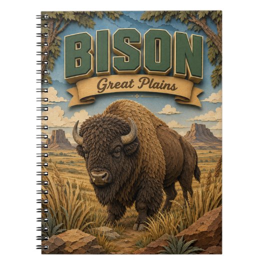 Bison Great Plains POPCUT Notizblock (Vorderseite)