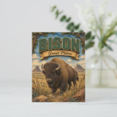 Bison Great Plains POPCUT Postkarte (Stehend Vorderseite)