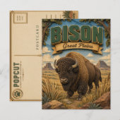 Bison Great Plains POPCUT Postkarte (Vorne/Hinten)