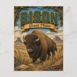 Bison Great Plains POPCUT Postkarte