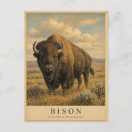 Bison Great Plains VINTAGE Postkarte