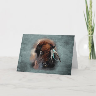 Bison - Grußkarte Feiertagskarte