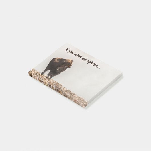 Bison hält seine Zunge raus - Spaß - Funny Post-it Klebezettel (angewinkelt)