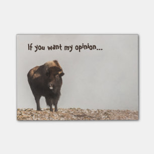 Bison hält seine Zunge raus - Spaß - Funny Post-it Klebezettel