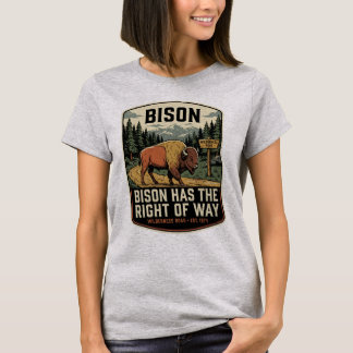 Bison hat Vorfahrt Vintage Yellowstone T-Shirt