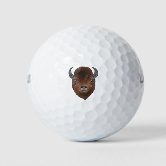 Bison head buffalo wild animal art golfball (Vorderseite)