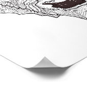 Bison Head Doodle 2 Poster (Ecke)