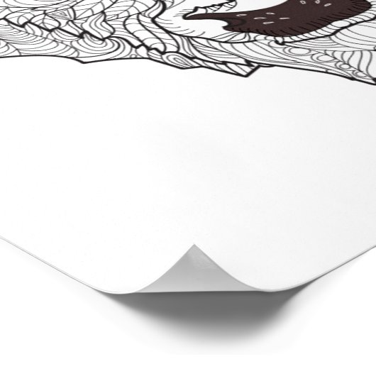 Bison Head Doodle 2 Poster (Ecke)