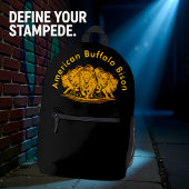 Bison Herd durch das Wasser in der Natur Bedruckter Rucksack