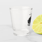 Bison Herd durch das Wasser in der Natur Schnapsglas (Links)