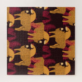 Bison hohes Gras: Feldmuster. Puzzle (Horizontal)
