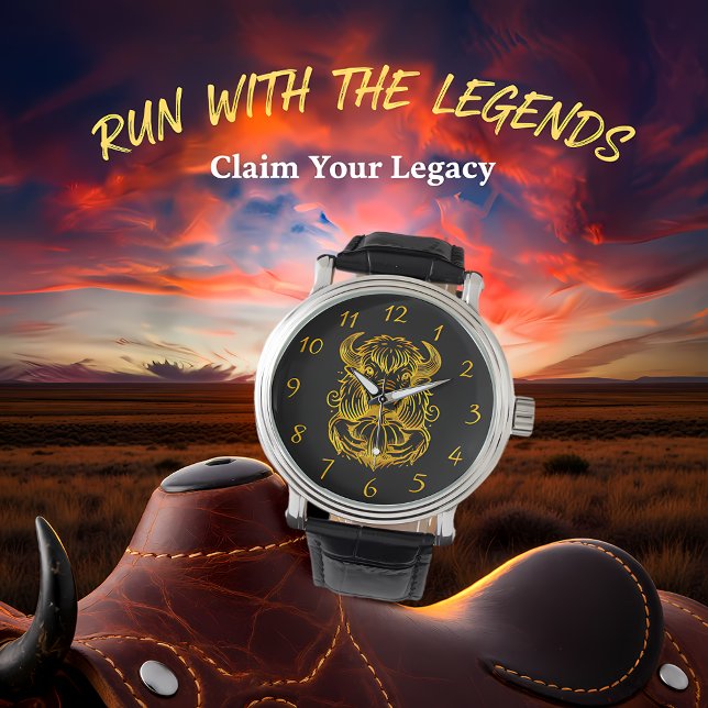 Bison Holding a Pumpkin in einer detaillierten Ill Armbanduhr (Von Creator hochgeladen)