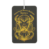 Bison Holding a Pumpkin in einer detaillierten Ill Autolufterfrischer (Vorderseite)