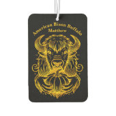 Bison Holding a Pumpkin in einer detaillierten Ill Autolufterfrischer (Rückseite)