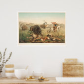 Bison Hunt (0008A) Poster (Küche)