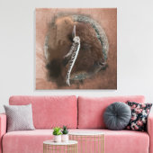 Bison II - überwundene Canvas Leinwanddruck (Insitu (Wohnzimmer))