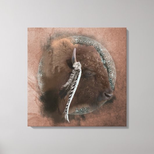 Bison II - überwundene Canvas Leinwanddruck (Vorderseite)