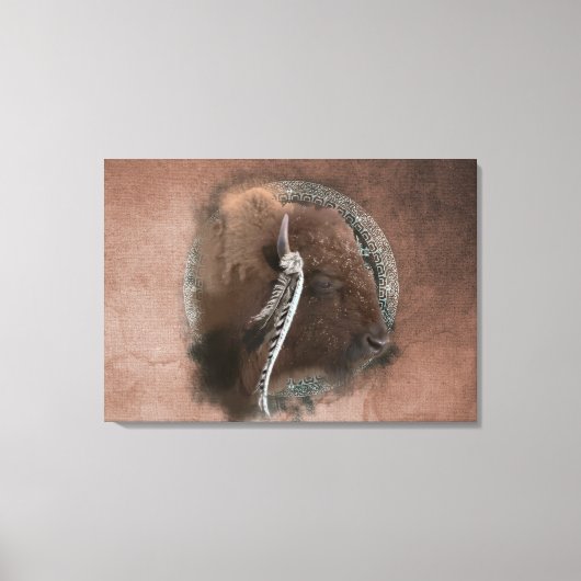 Bison II - überwundene Canvas Leinwanddruck (Vorderseite)