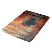 Bison im Herbstwald Artwork Badematte (Schrägansicht)