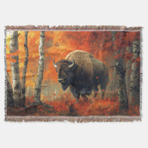 Bison im Herbstwald Artwork