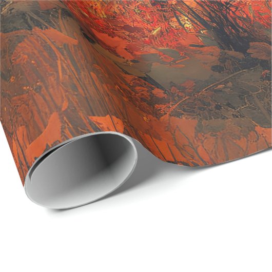 Bison im Herbstwald Artwork Geschenkpapier (Rolleneckpunkt)