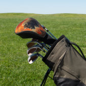 Bison im Herbstwald Artwork Golf Headcover (In SItu)