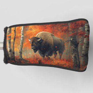 Bison im Herbstwald Artwork Golf Headcover