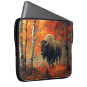 Bison im Herbstwald Artwork Laptopschutzhülle (Vorne Rechts)