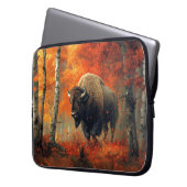 Bison im Herbstwald Artwork Laptopschutzhülle (Vorderseite Links)