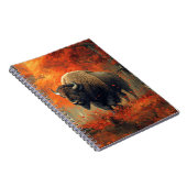 Bison im Herbstwald Artwork Notizblock (Rechte Seite)