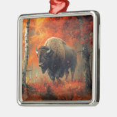 Bison im Herbstwald Artwork Ornament Aus Metall (Links)