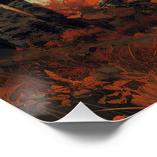 Bison im Herbstwald Artwork Poster (Ecke)