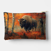 Bison im Herbstwald Artwork Zubehörtasche (Rückseite)