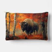 Bison im Herbstwald Artwork Zubehörtasche (Vorderseite)