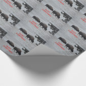 Bison im Schnee WeihnachtsPackpapier Geschenkpapier (Ecke)