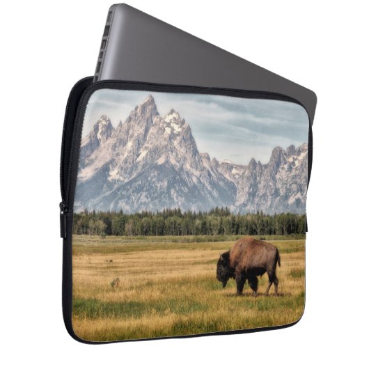 Bison im Tetons Laptopschutzhülle (Vorne Rechts)