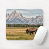 Bison im Tetons Mousepad (Mit Mouse)