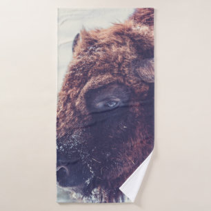 BISON IM WINTER BADEHANDTUCH