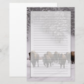 Bison im Winter Briefpapier (Vorne/Hinten)
