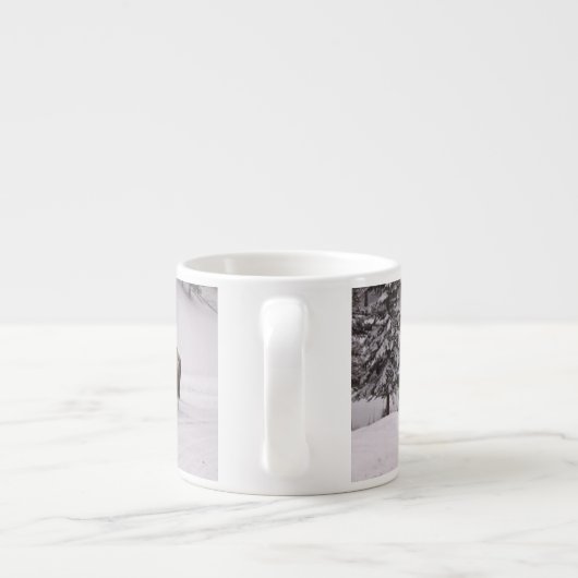 Bison im Winter Espressotasse (Rückseite)