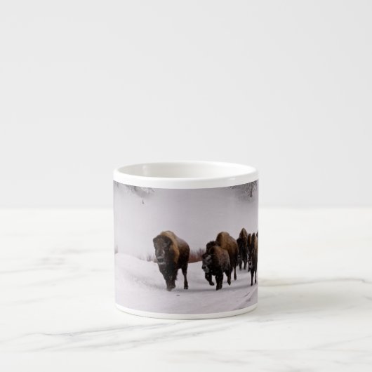 Bison im Winter Espressotasse (Vorderseite)