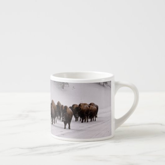Bison im Winter Espressotasse (Rechts)